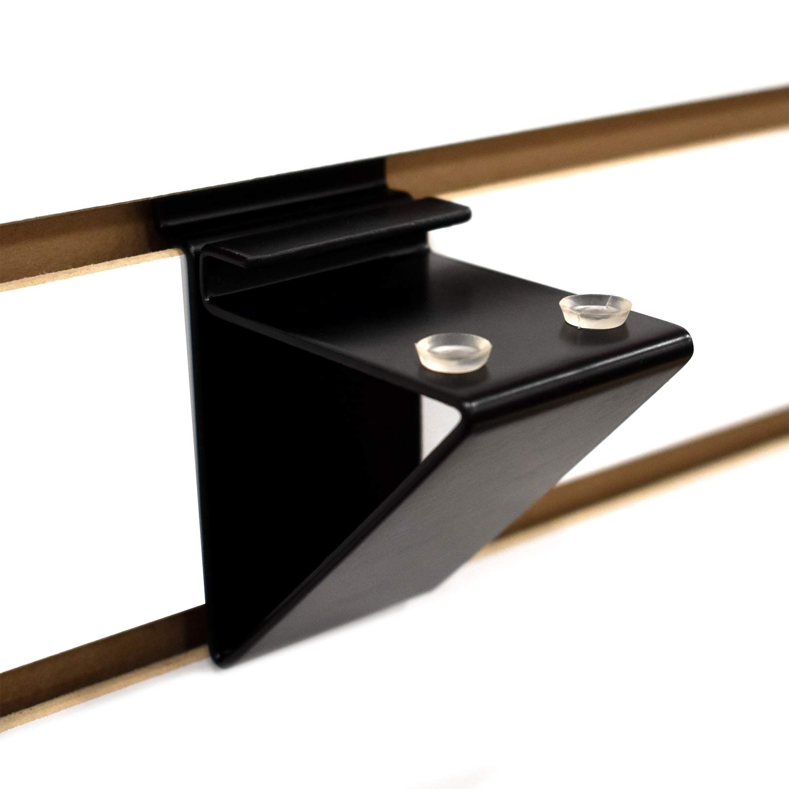 Slatwall Glass Shelf Brackets - 50 Pack Low Profile Black Supports for 12