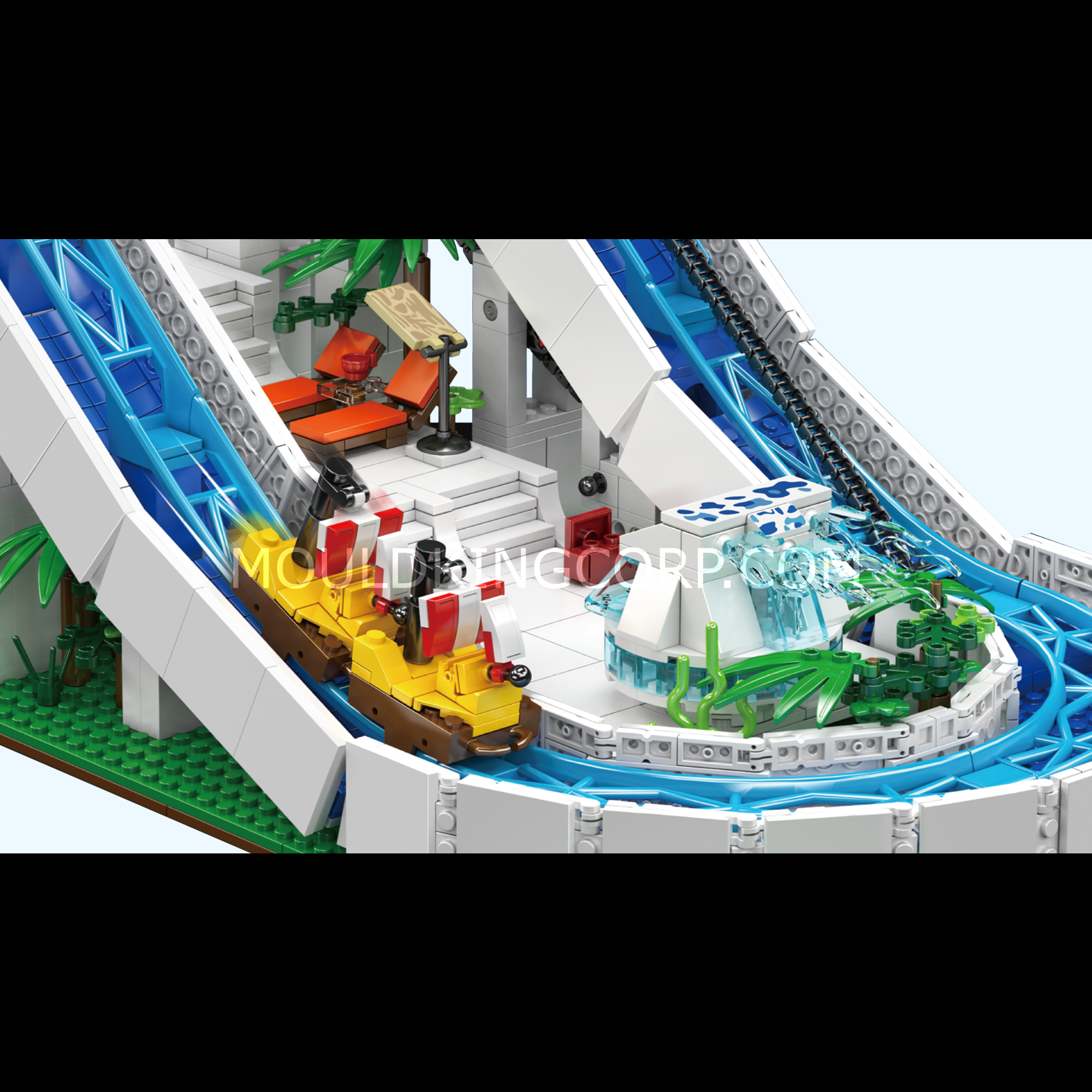 Mould King 11021 2088-Piece Electric Water Slide Building Blocks Set - STEM Educational Toy for Kids Ages 8+ | Perfect for Birthday Gifts & Creative Playtime