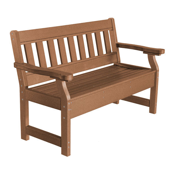 Heritage 4ft. Recycled Plastic Outdoor Garden Bench - Durable Eco-Friendly Patio Seating for Backyard, Deck, and Park Use