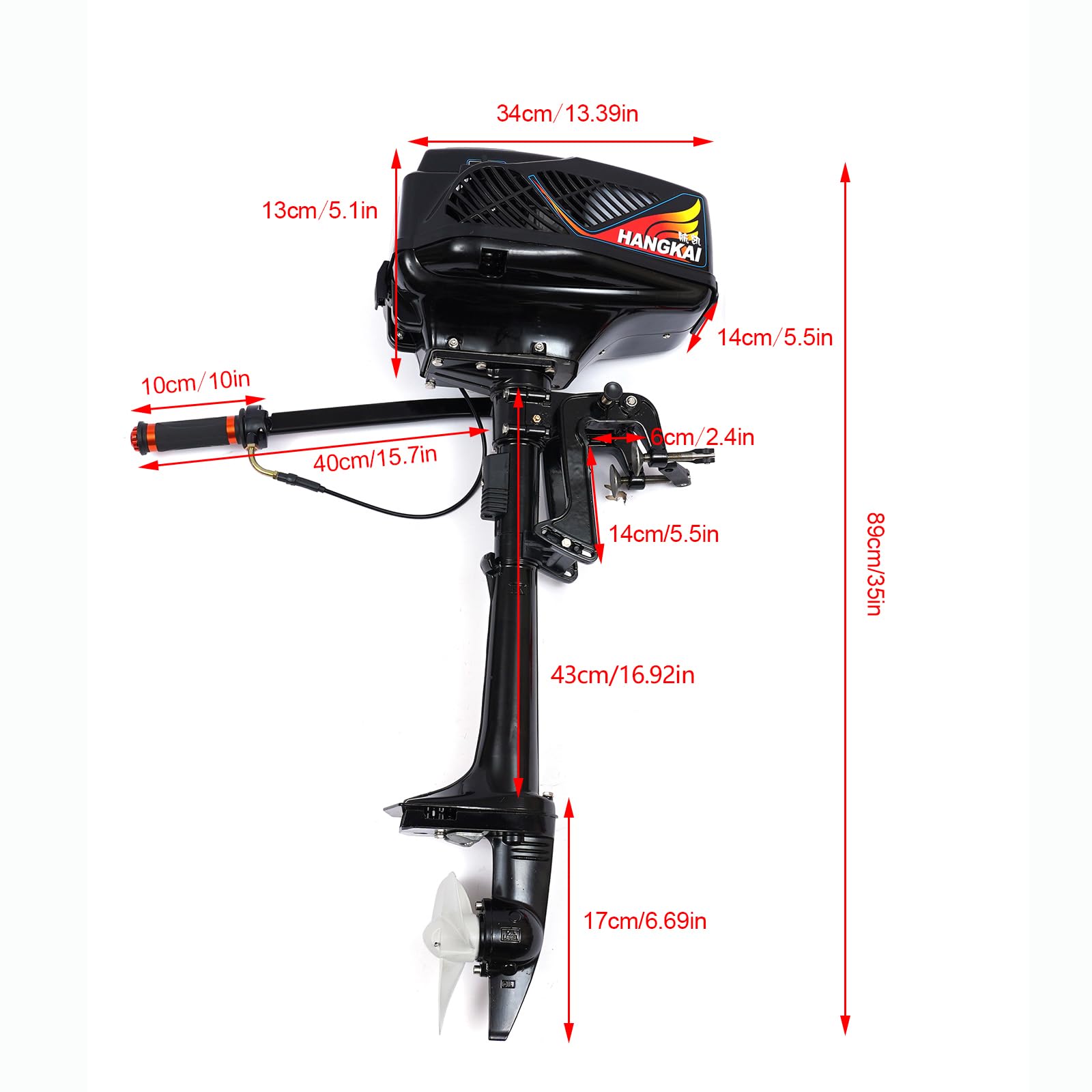 LOYALHEARTDY 3.6HP 55cc 2-Stroke Outboard Motor Boat Engine - Heavy Duty Water Cooling System - Perfect for Kayak, Fishing Boat & Small Watercraft - Ideal for Fishing, Recreational Boating & Marine Adventures