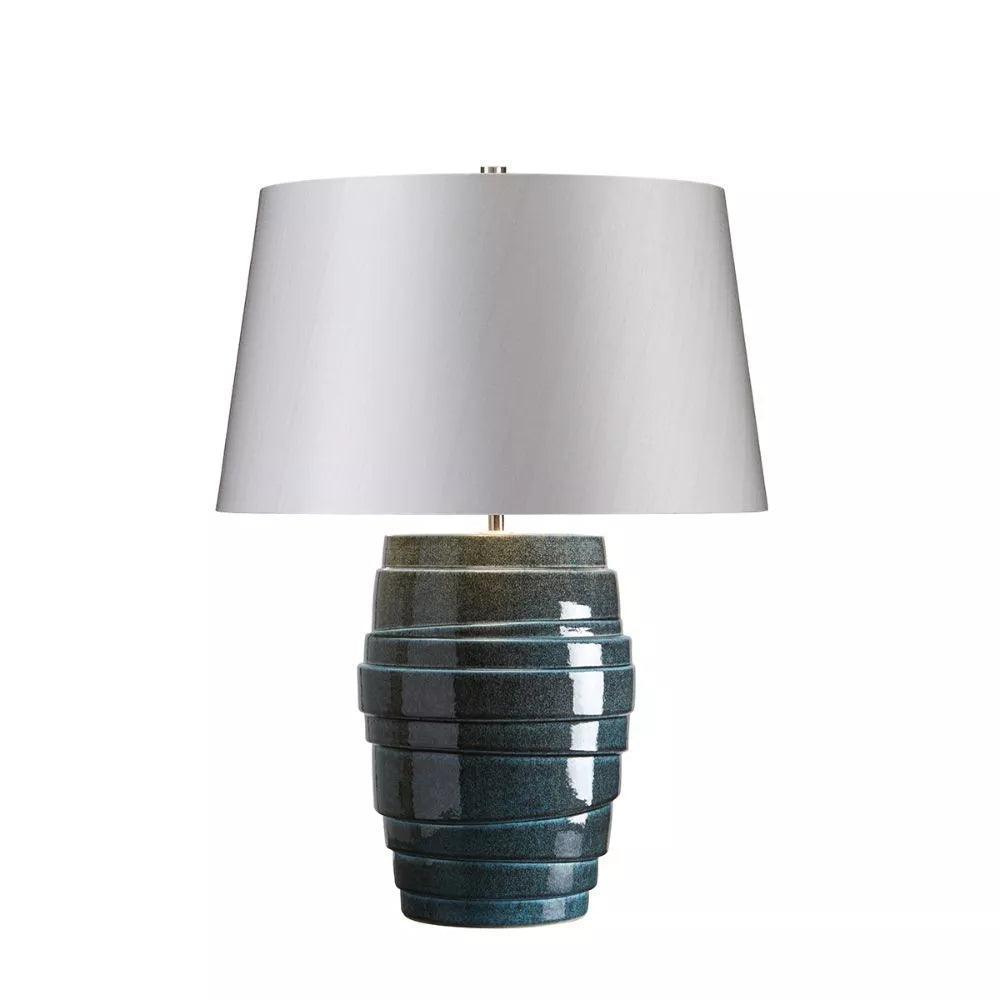 Elstead Neptune Blue Tiered Ceramic Table Lamp - Modern Home Decor Lighting for Living Room, Bedroom & Office - Perfect for Ambient & Accent Lighting