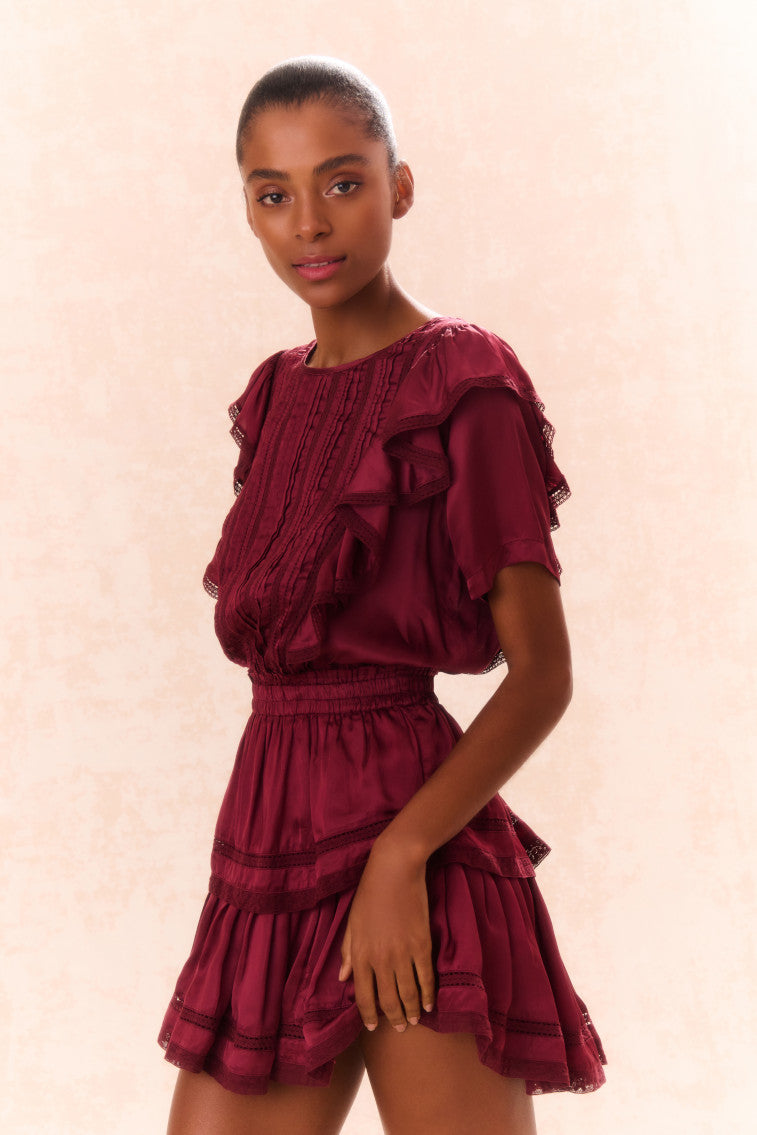Natasha Ruffle Mini Dress for Women - Flowy Summer Party Dress with Ruffled Hem | Perfect for Weddings, Dates & Beach Vacations