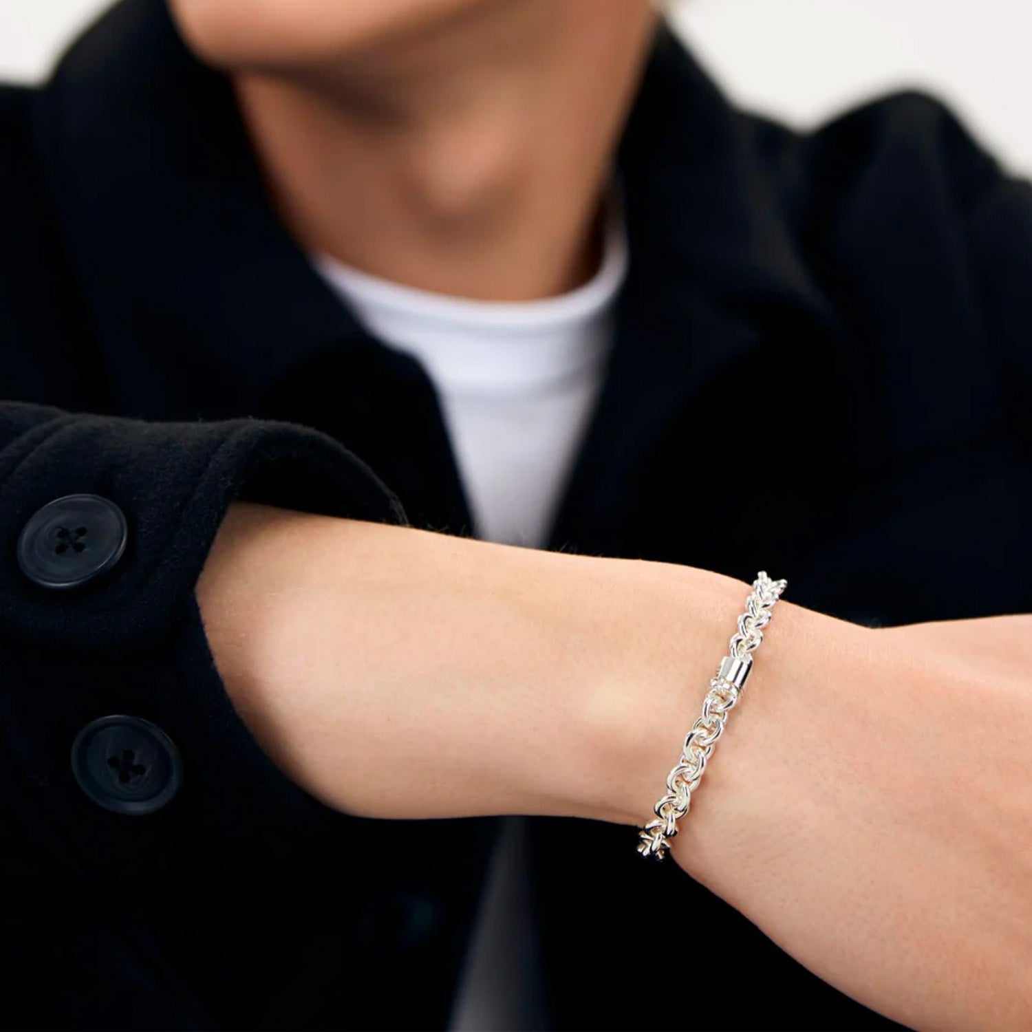 21g Polished Sterling Silver Entrelacs Bracelet for Women - Elegant Handmade Jewelry Gift for Birthday, Anniversary & Special Occasions
