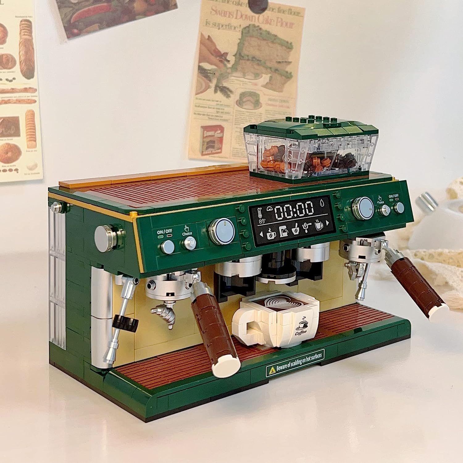 Mini Coffee Machine Building Blocks Kit - Creative Model Construction Set with Collectible Mini Bricks, Perfect Gift for Kids & Adults - Great for STEM Learning, Office Decor & Coffee Lover Collections