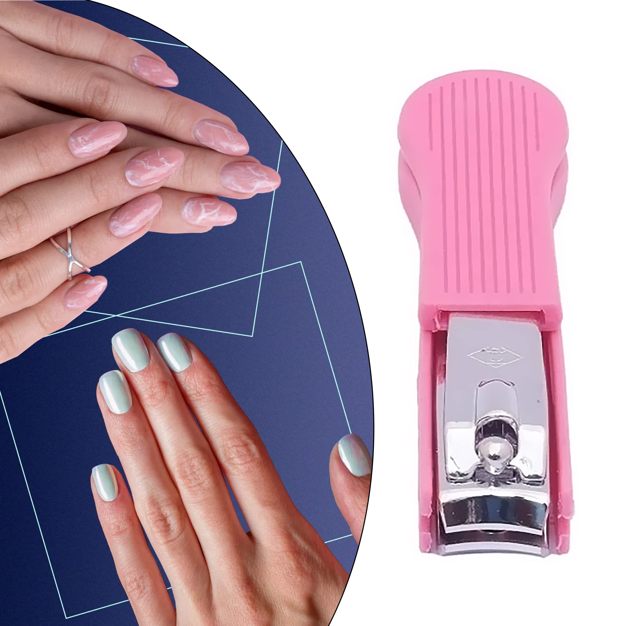 Premium Stainless Steel Nail Clipper Set with Nail Brush - Toenail & Fingernail Clippers with Plastic Guard, Manicure Pedicure Tools for Home Travel Grooming Kit (1 Clipper + 1 Cleaning Brush) - Perfect for Daily Nail Care, Salon Professionals & Travel Essentials