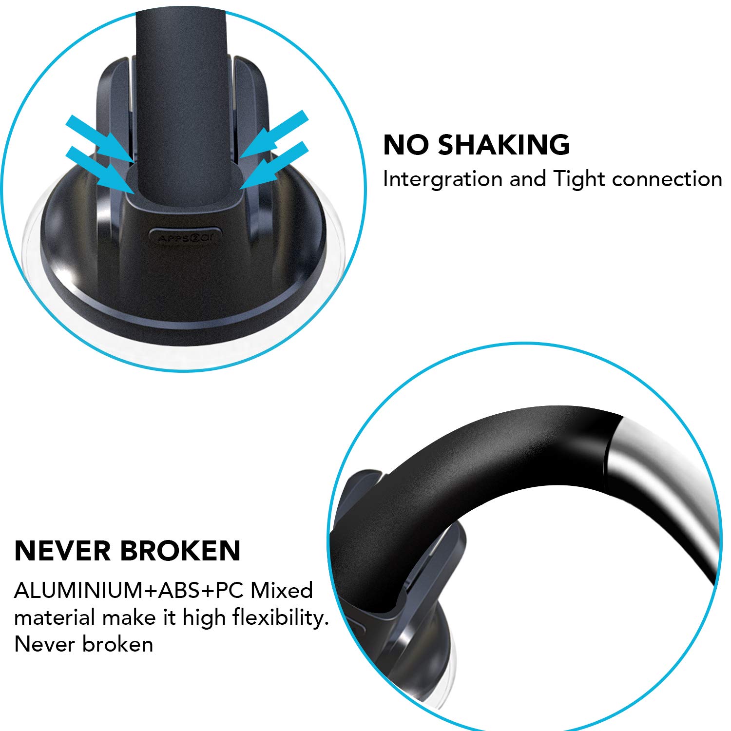 APPS2Car Magnetic Car Phone Holder Mount with 6 Strong Magnets - Universal Suction Cup Phone Mount for Windshield & Dashboard - Compatible with Most Smartphones & Mini Tablets - Perfect for Hands-Free Navigation & Safe Driving