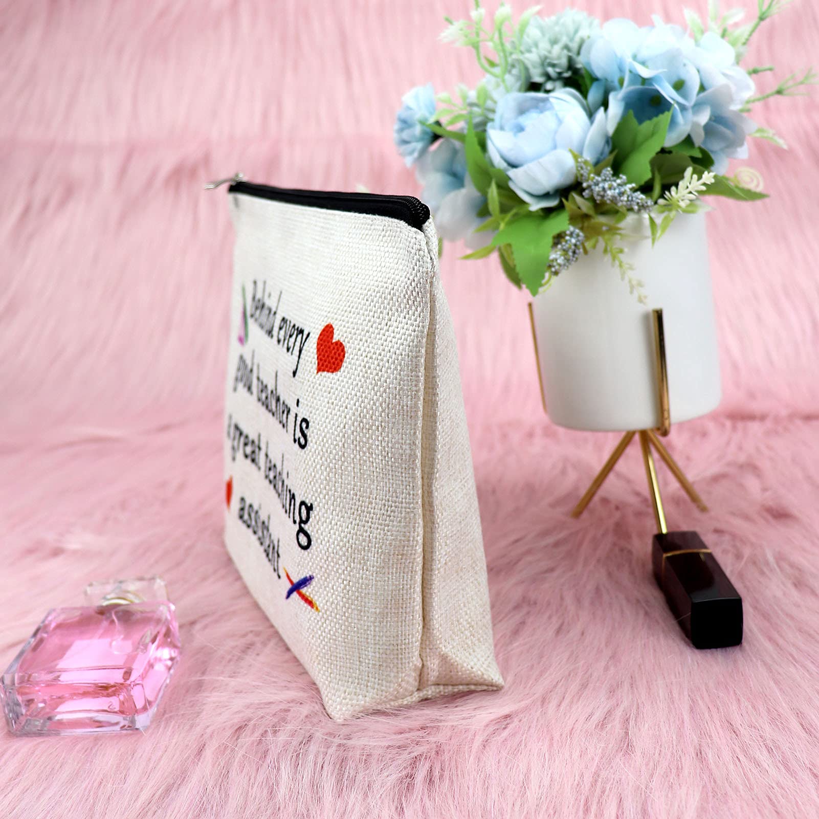 Teacher Appreciation Gift Makeup Bag - Funny Cosmetic Pouch for Women, Perfect End of Term, Retirement & Christmas Gift - Travel Toiletry Organizer for Educators, Teaching Assistants & Professors - Ideal for School, Work & Vacation Use