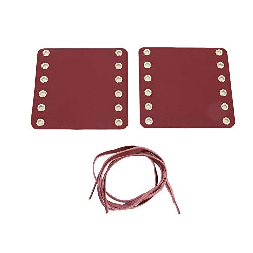 Red Leather Motorcycle Grip Covers 2Pcs with Strap, 4.33 x 4.53inch Handlebar Hand Grip Covers for Motorcycle Modification Accessories, Perfect for Cruiser, Sport, and Touring Bikes