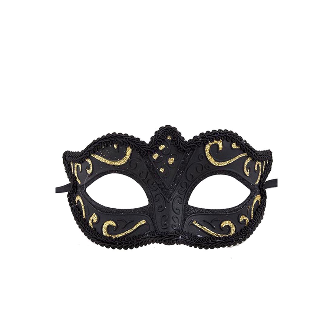 Elegant Black & Gold Glitter Filigree Phantom Masquerade Mask for Halloween Parties, Cosplay & Venetian Balls – Perfect for Costume Events, Mardi Gras & Themed Celebrations
