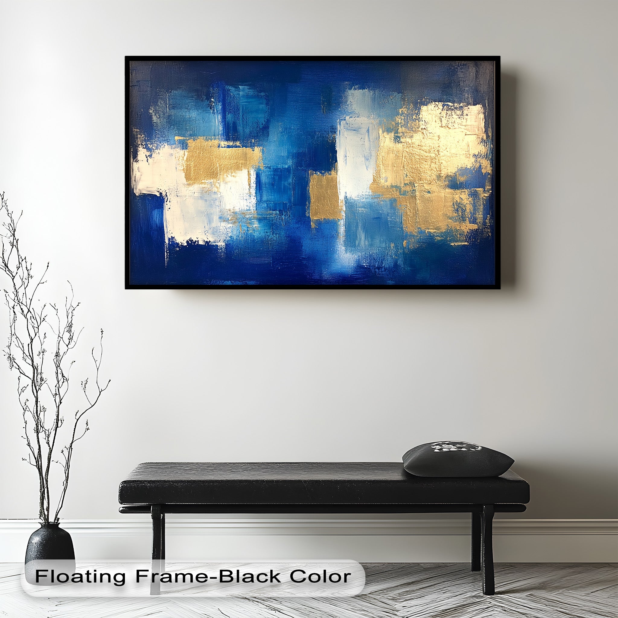 Blue Harmony Abstract Oil Painting - Modern Wall Art for Living Room, Bedroom & Office Decor | Handmade Canvas Artwork