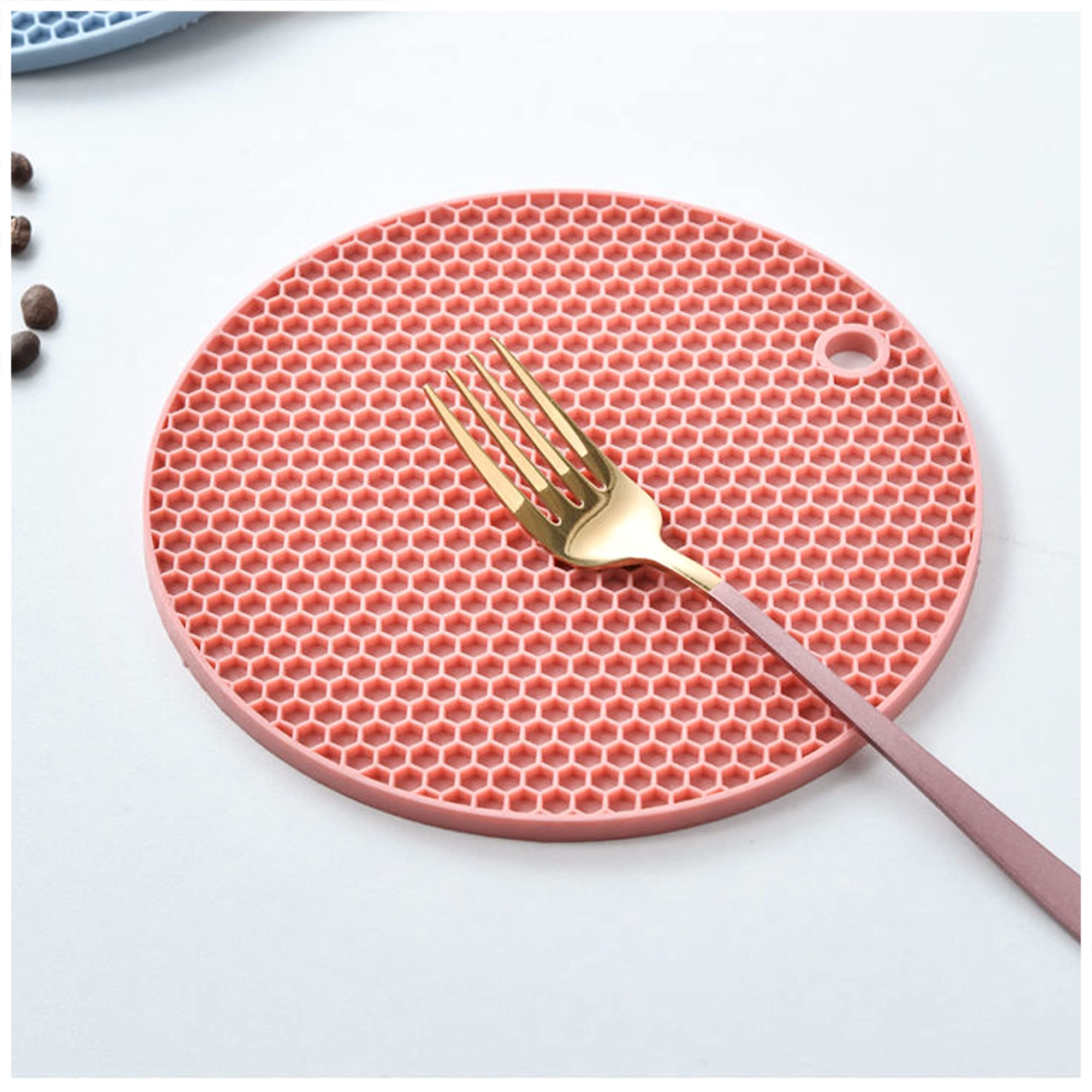 Erinaco 4-Pack Non-Slip Round Rubber Placemats for Kitchen & Dining Table - Waterproof, Durable Table Mats for Everyday Meals, Parties & Home Decor