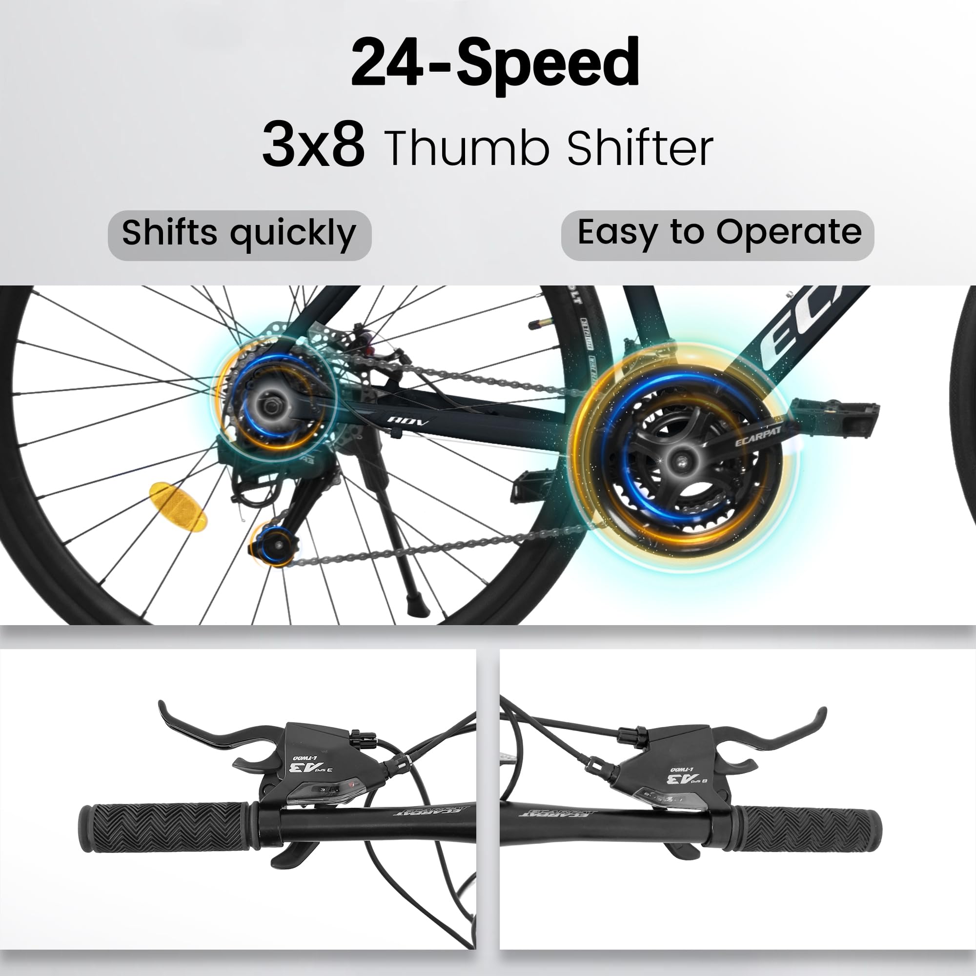 700C 28C Hybrid Road Bike for Men & Women - 24 Speed Lightweight Aluminum Frame with Disc Brakes - Perfect for Commuting, City Riding & Road Racing | Ideal for Daily Work Commute & Fitness Cycling