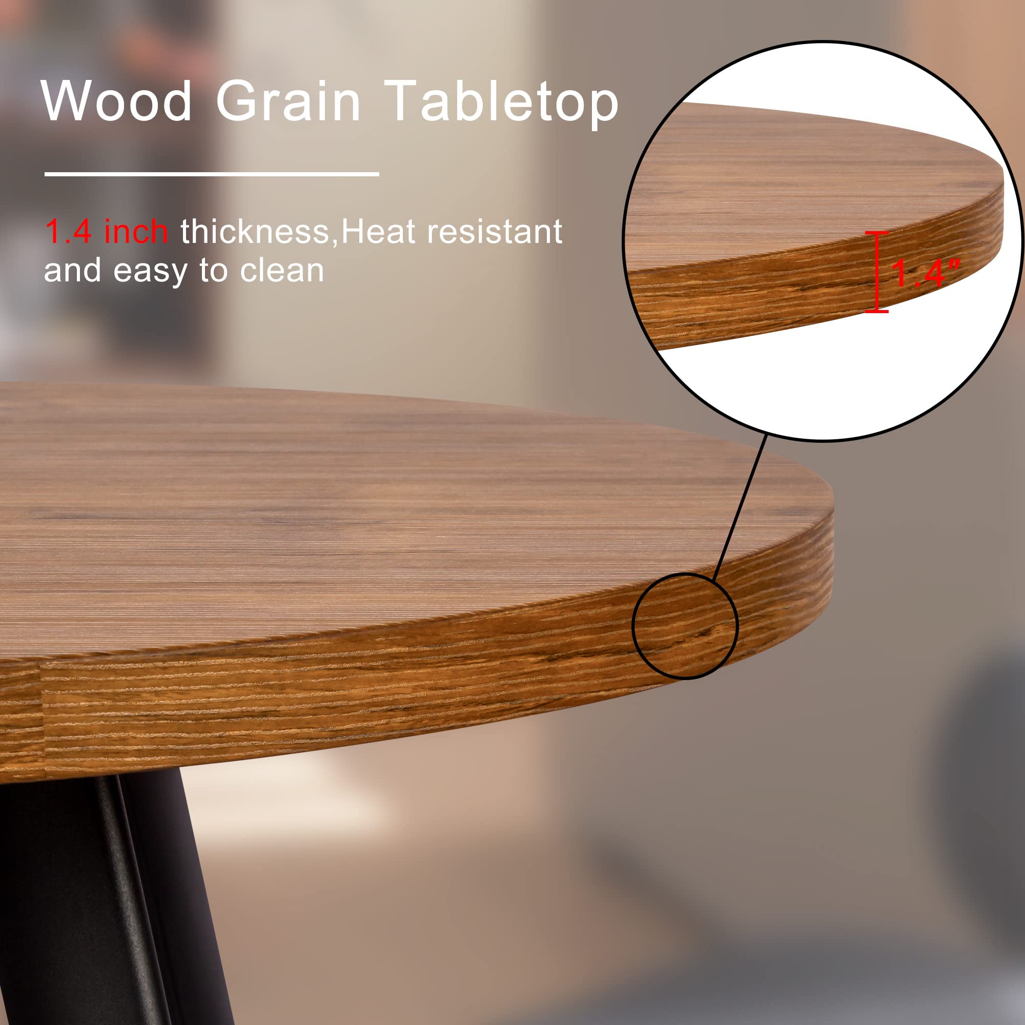 Mid-Century Modern Round Dining Table for 2 - 31.5