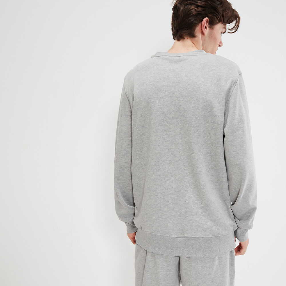 Ellesse Men's Fierro Crew Grey Sweatshirt - Comfortable Casual Pullover for Gym, Running & Everyday Wear