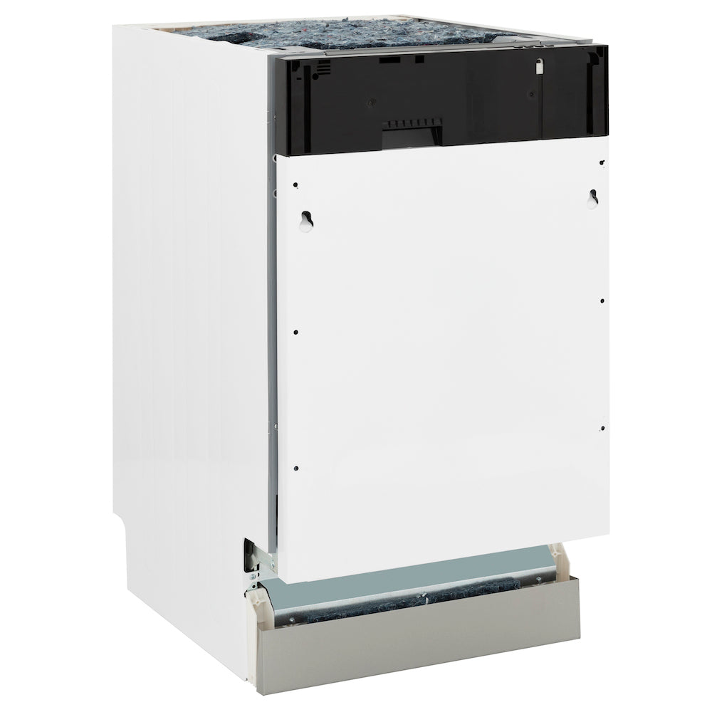 ZLINE Autograph Edition 18 Inch Tallac Series 3rd Rack Top Control Dishwasher - Custom Panel Ready with Matte Black Handle, 51dBa (DWVZ 18 MB) - Perfect for Modern Kitchens and Open-Concept Homes