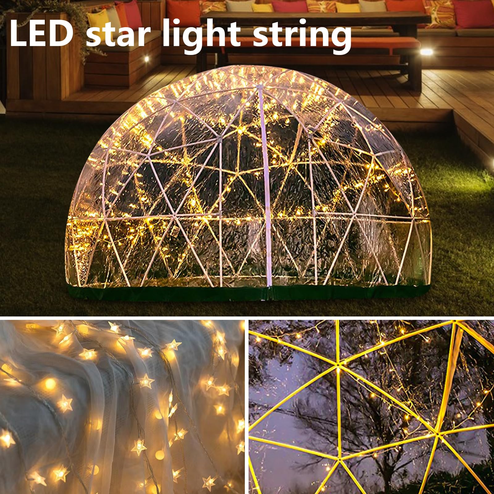 12x7.2ft Weatherproof PVC Transparent Garden Dome Tent - Outdoor Greenhouse Bubble Igloo for Parties, Backyard Events & Winter Protection | Perfect for Garden Relaxation, Social Gatherings & Seasonal Plant Shelter