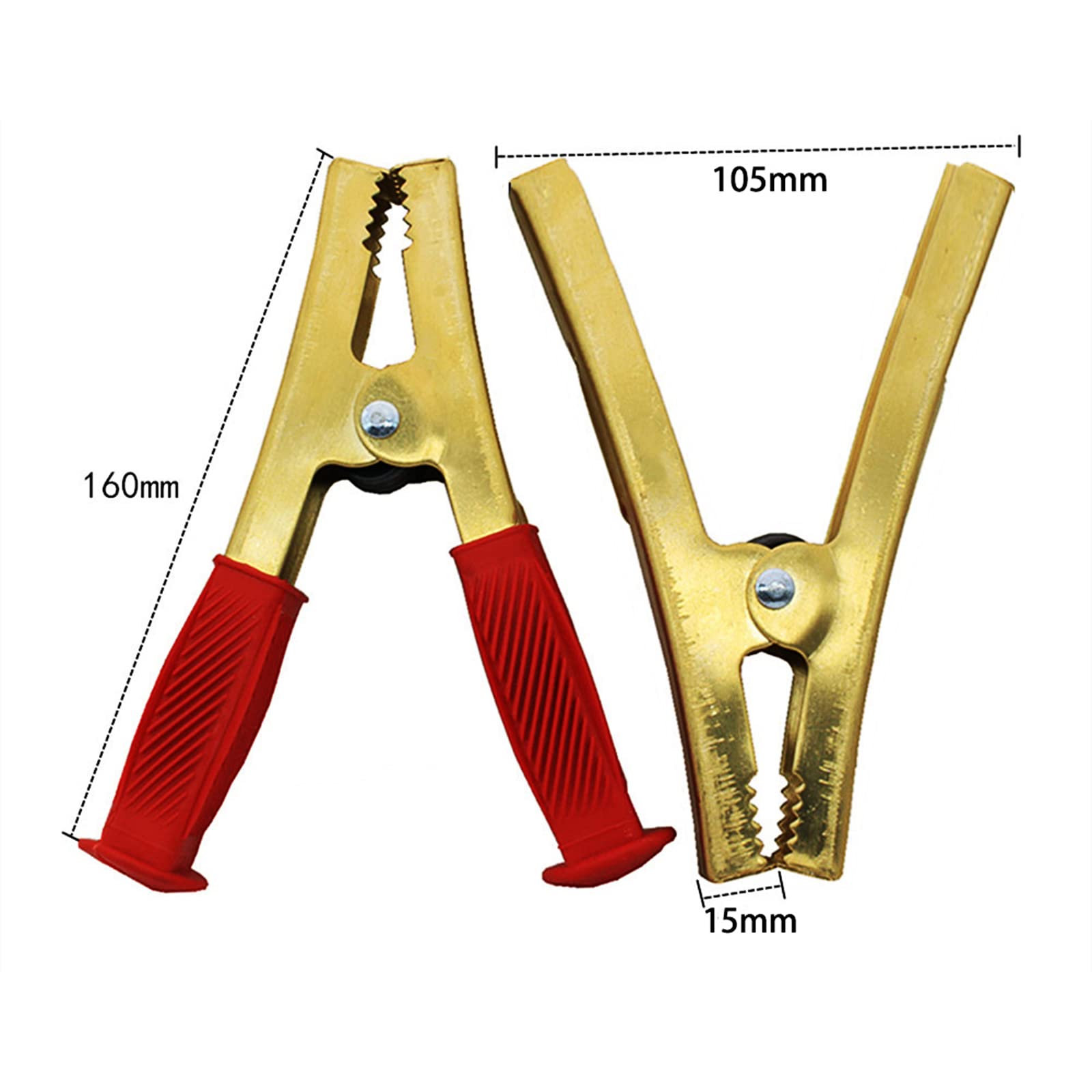 Heavy Duty Copper Battery Clamps 100A-1500A for Car Jump Start & Welding - High Conductivity Alligator Clips for Jumper Cables, Chargers & Power Tools - Ideal for Automotive Repair, Emergency Jump Starts & DIY Welding Projects