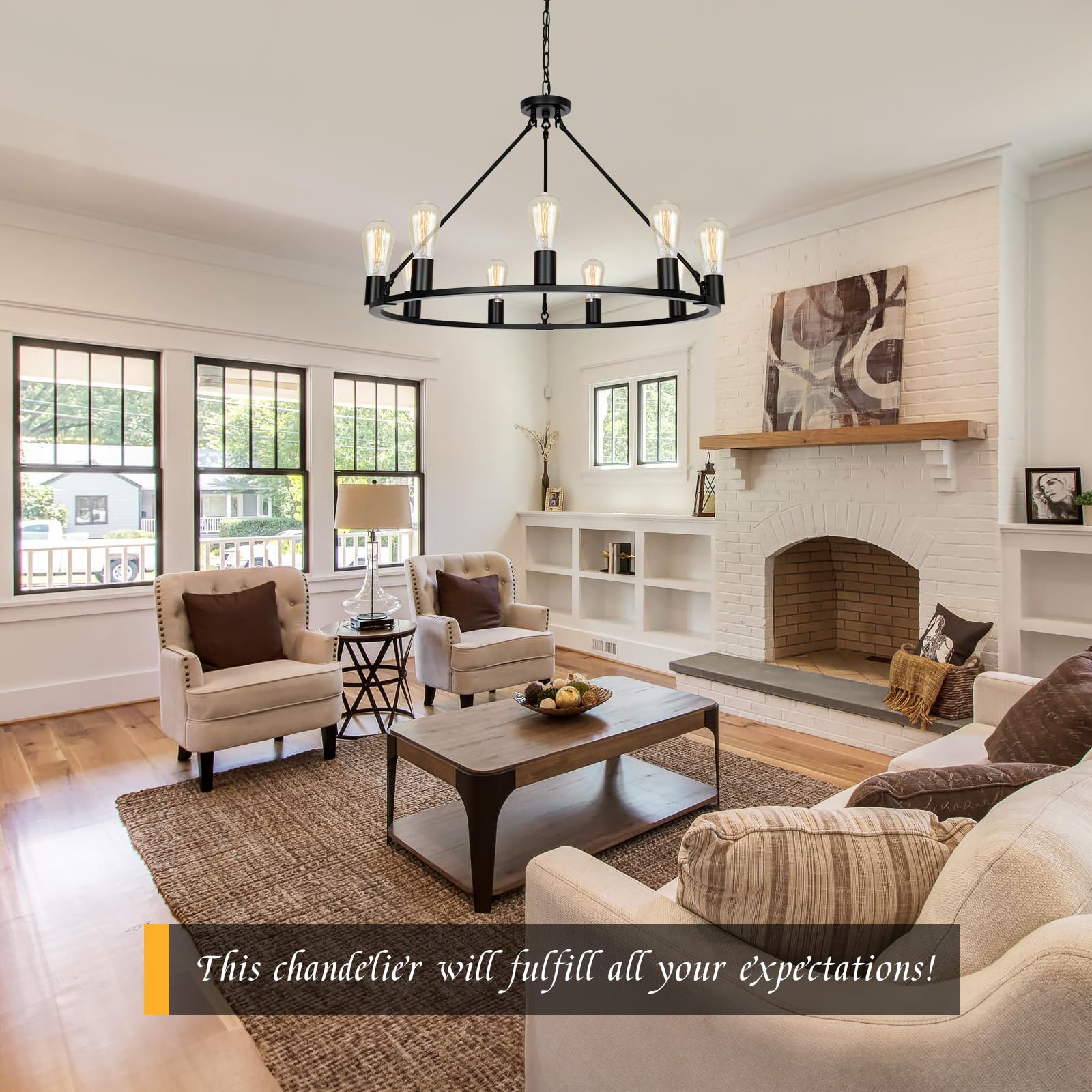 Black Wagon Wheel Chandelier - 32