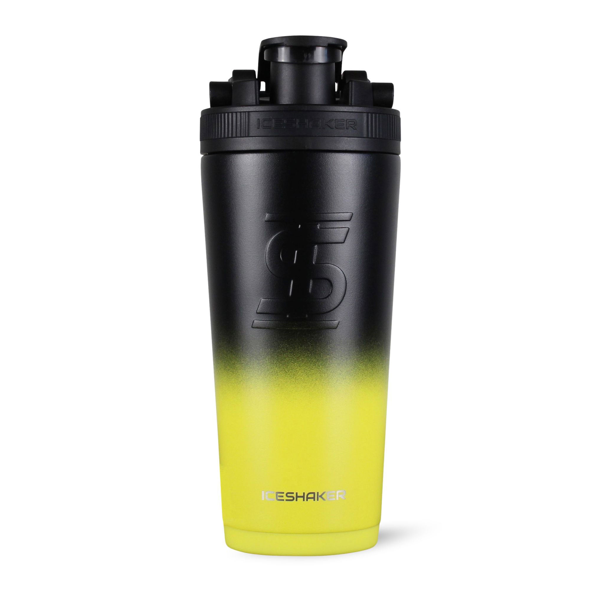 26oz Ice Shaker Ombre Series Shaker Bottle - Yellow Black Gradient | Perfect for Protein Shakes, Gym Workouts & Post-Workout Recovery