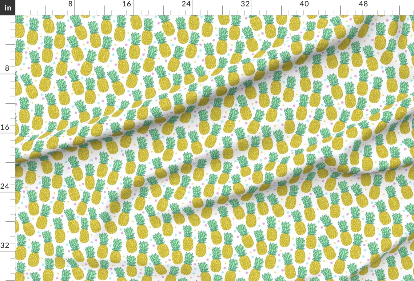 Pineapple Printed Minky Fabric by The Yard - Soft Summer Confetti Design for Sewing Baby Blankets, Quilt Backing & Plush Toys - Perfect for DIY Crafts, Nursery Decor & Gift Making