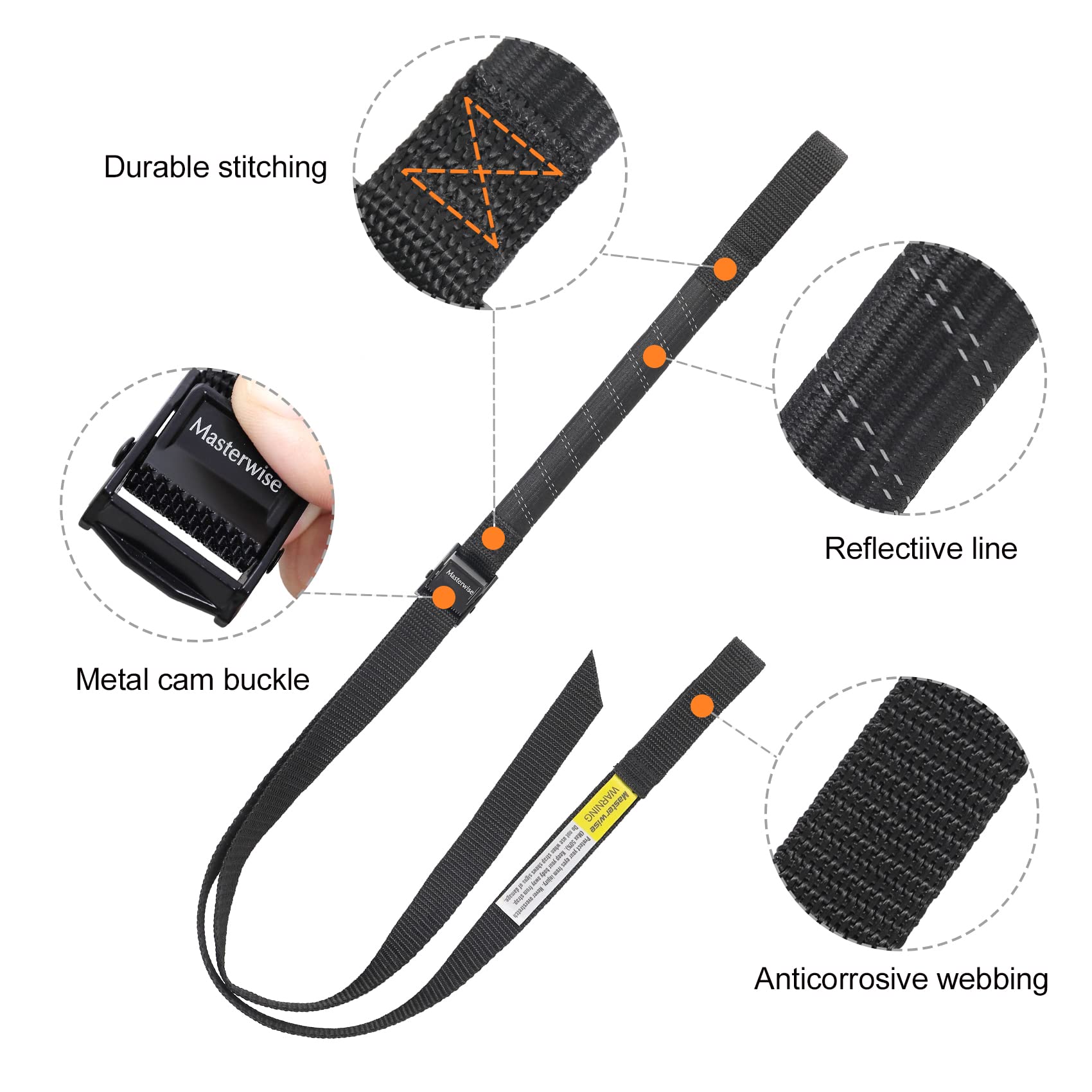 15''-48'' Adjustable Motorcycle Luggage Straps - Heavy Duty Stretch Tie Down Straps for Travel, Transport & Motorcycle Accessories | Secure Bikes, ATVs & Sports Gear During Riding & Storage