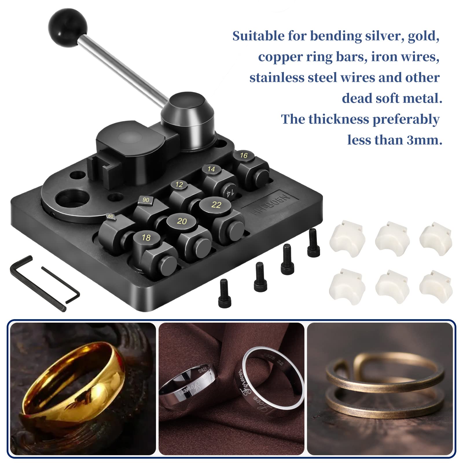 Professional Ring Bender Tool Kit with 12 Nylon Dies - Jewelry Making Pliers for Perfect Spoon Earrings & Wire Rings - Ideal for DIY Crafters, Jewelry Artists & Small Business Owners (Great for Home Studios, Craft Fairs & Etsy Shops)