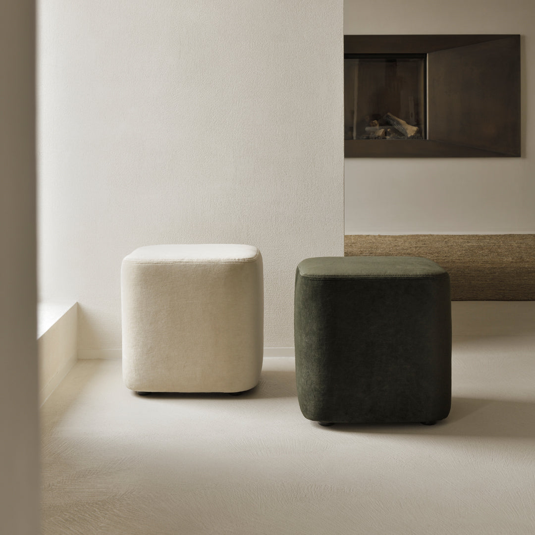 Jacques Deneef Cube Pouf by Ethnicraft - Modern Handwoven Ottoman Stool for Living Room, Bedroom & Outdoor Use