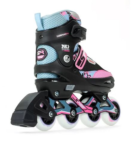 SFR Pixel Inline Skates for Adults - Blue & Pink Roller Skates with Comfortable Fit - Perfect for Outdoor Skating, Fitness & Recreation