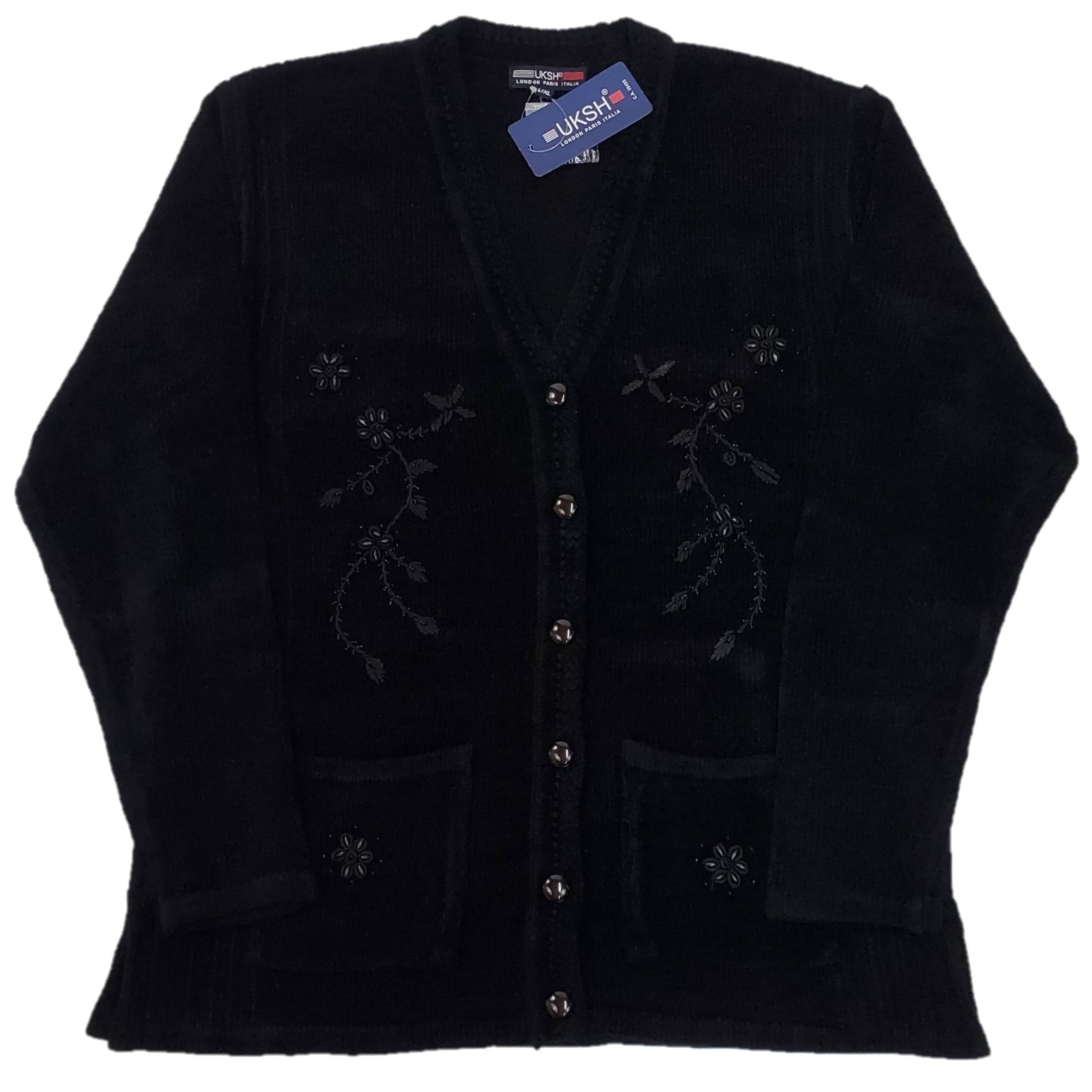 Women's Soft Chenille Embroidery Fashion Cardigan Sweater - Cozy Knit Pullover for Fall/Winter, Office Wear & Casual Outfits