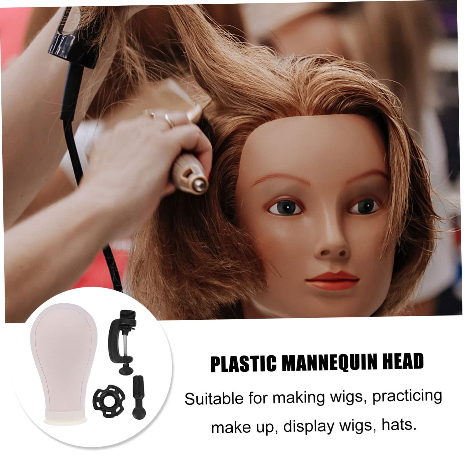Professional Mannequin Head for Wig Making & Cosmetology Training - Adjustable Canvas Cover - Perfect for Hairstyling Practice, Barber School & Salon Styling