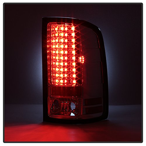 ACANII Chrome LED Tail Lights for 2007-2013 GMC Sierra 1500 & 2007-2014 2500/3500 Pickup Trucks - Bright Brake Lamps (Left+Right Pair) - Enhanced Safety & Style for Night Driving