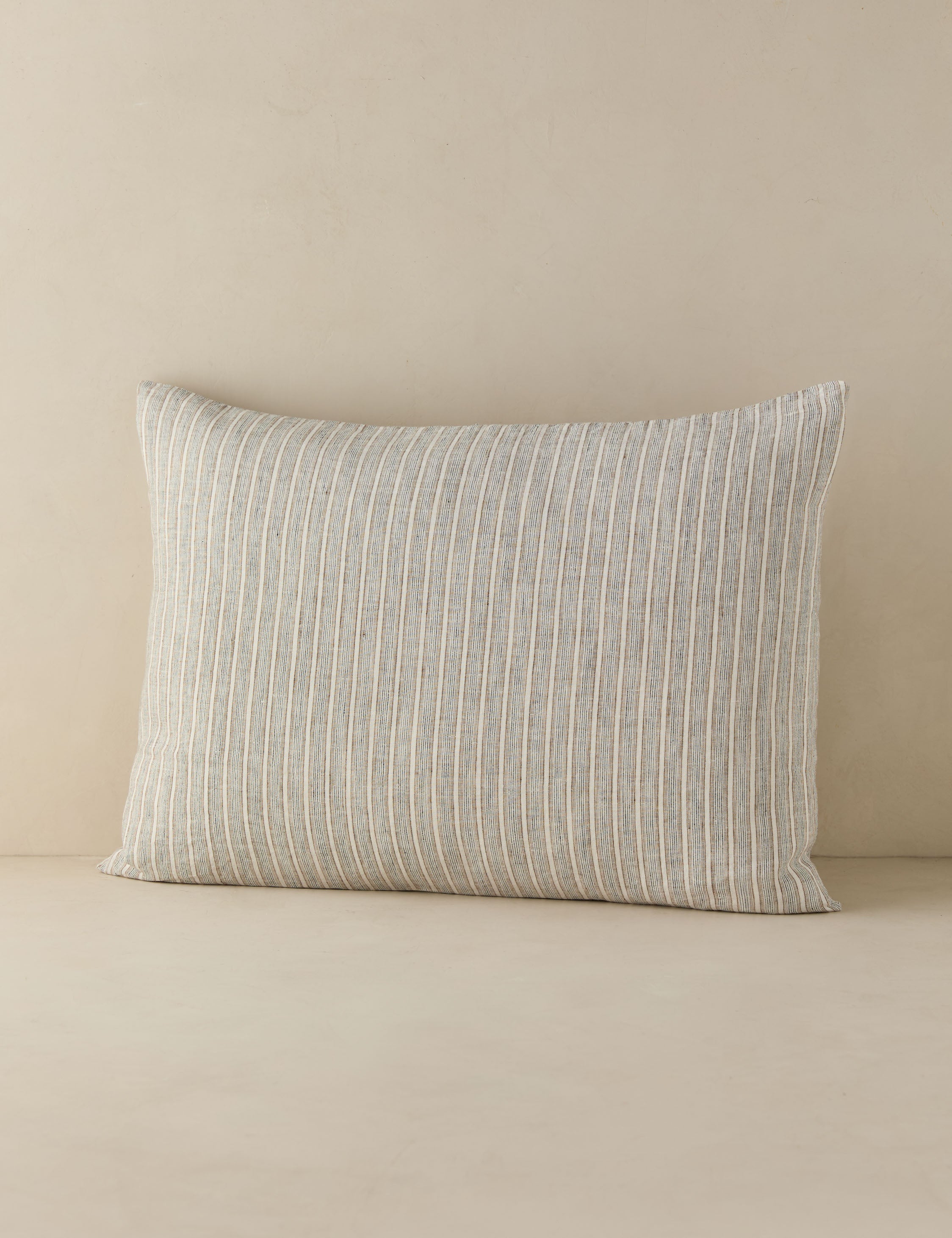 Premium Striped European Flax Linen Pillow Sham - Soft Breathable Bedding for Luxury Hotels, Guest Rooms & Home Decor