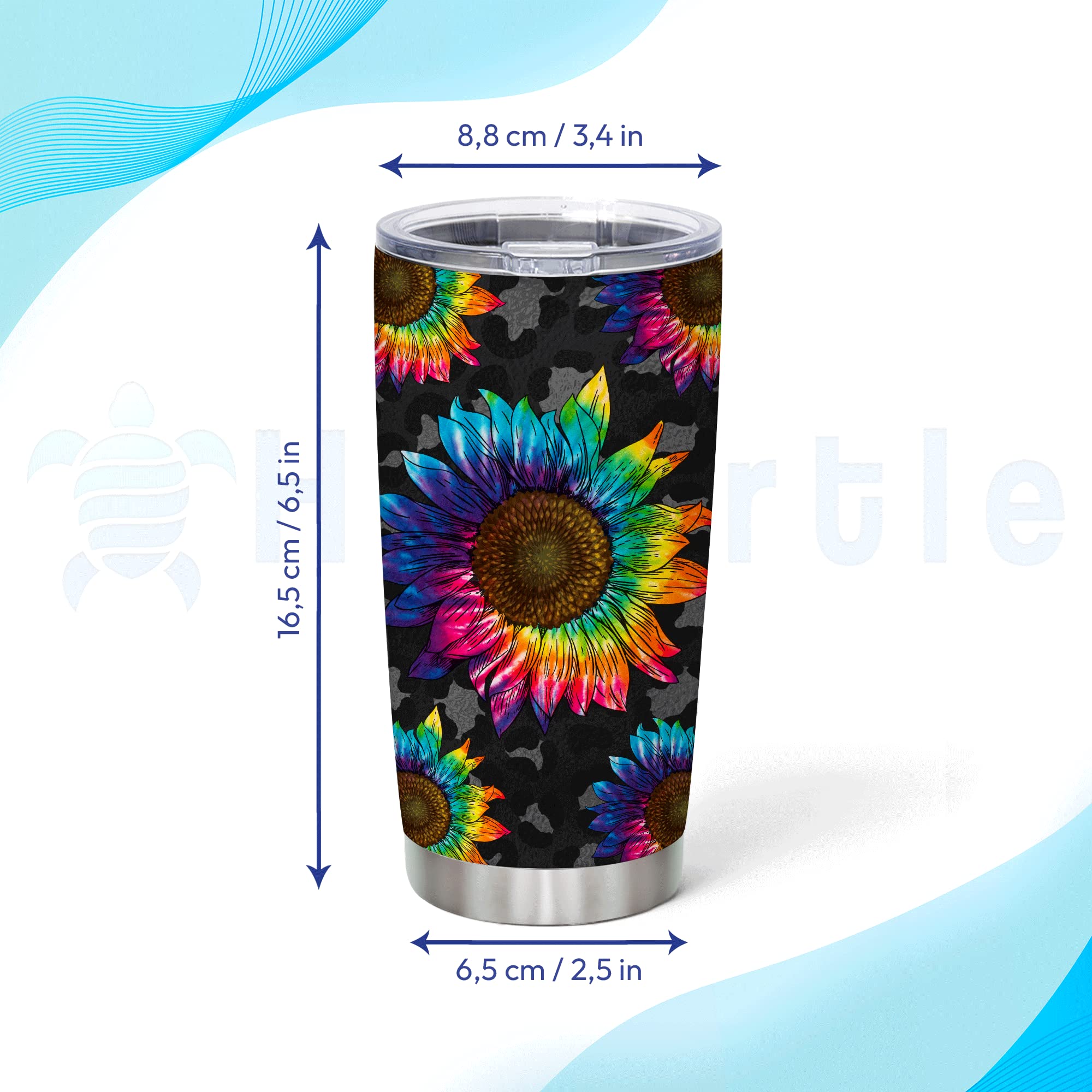 Personalized Sunflower Stainless Steel Tumbler 20oz with Lid - Custom Name Floral Gift for Women - Perfect for Birthday, Christmas, Mother's Day & Office Use - Insulated Cup for Coffee, Tea & Cold Drinks