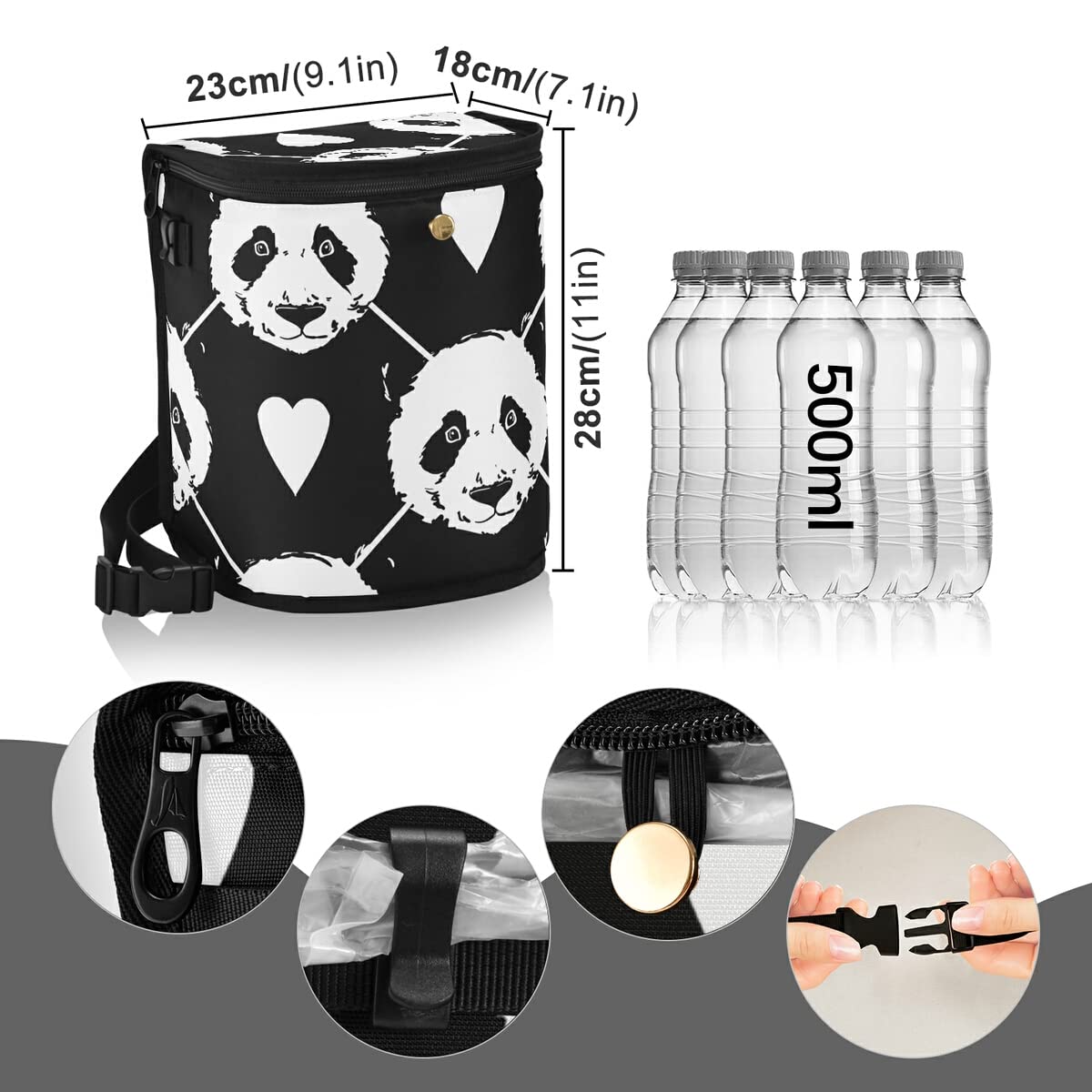 **MCHIVER Cute Panda Baby Car Trash Can - Leak-Proof Hanging Garbage Bag Organizer, Dustbin & Waste Basket for Vehicle - Car Accessories for Front Seat, Backseat & Headrest - Perfect for Road Trips, Daily Commute & Family Travel**