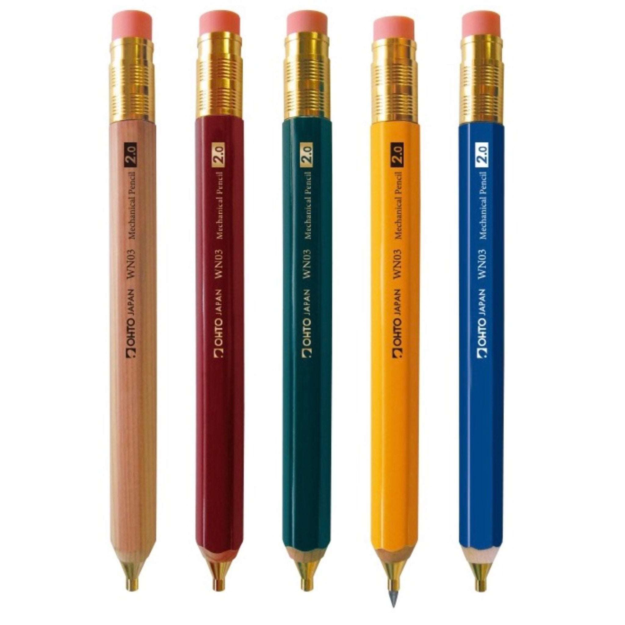 OHTO Wooden Mechanical Pencil - Classic Pencil Design with Smooth Writing for School, Office & Sketching | Premium Wooden Barrel Mechanical Pencil for Students, Artists & Professionals