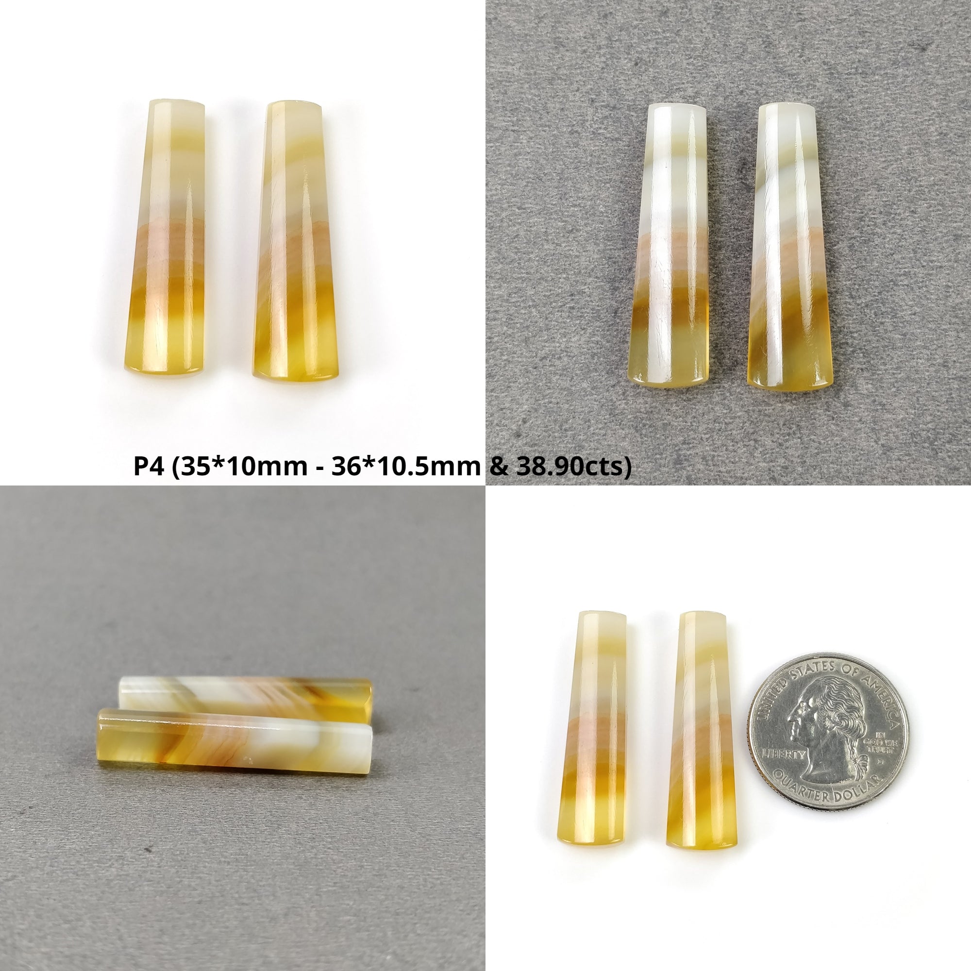 Natural Botswana Agate Gemstone Cabochon - Untreated Bi-Color Agate Pendant Stone, 2pcs - Handmade Jewelry Making Supplies for Necklaces, Rings & DIY Crafts