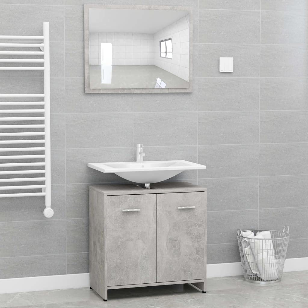 Aisifx Modern Bathroom Vanity Set with Concrete Gray Finish - Durable Chipboard Construction for Small Bathrooms & Powder Rooms
