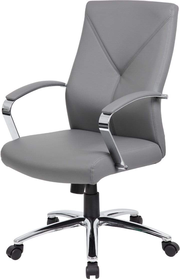 Premium Boss LeatherPlus Executive Office Chair [B10101 BK] - Ergonomic High Back Desk Chair for Home & Business Workspaces