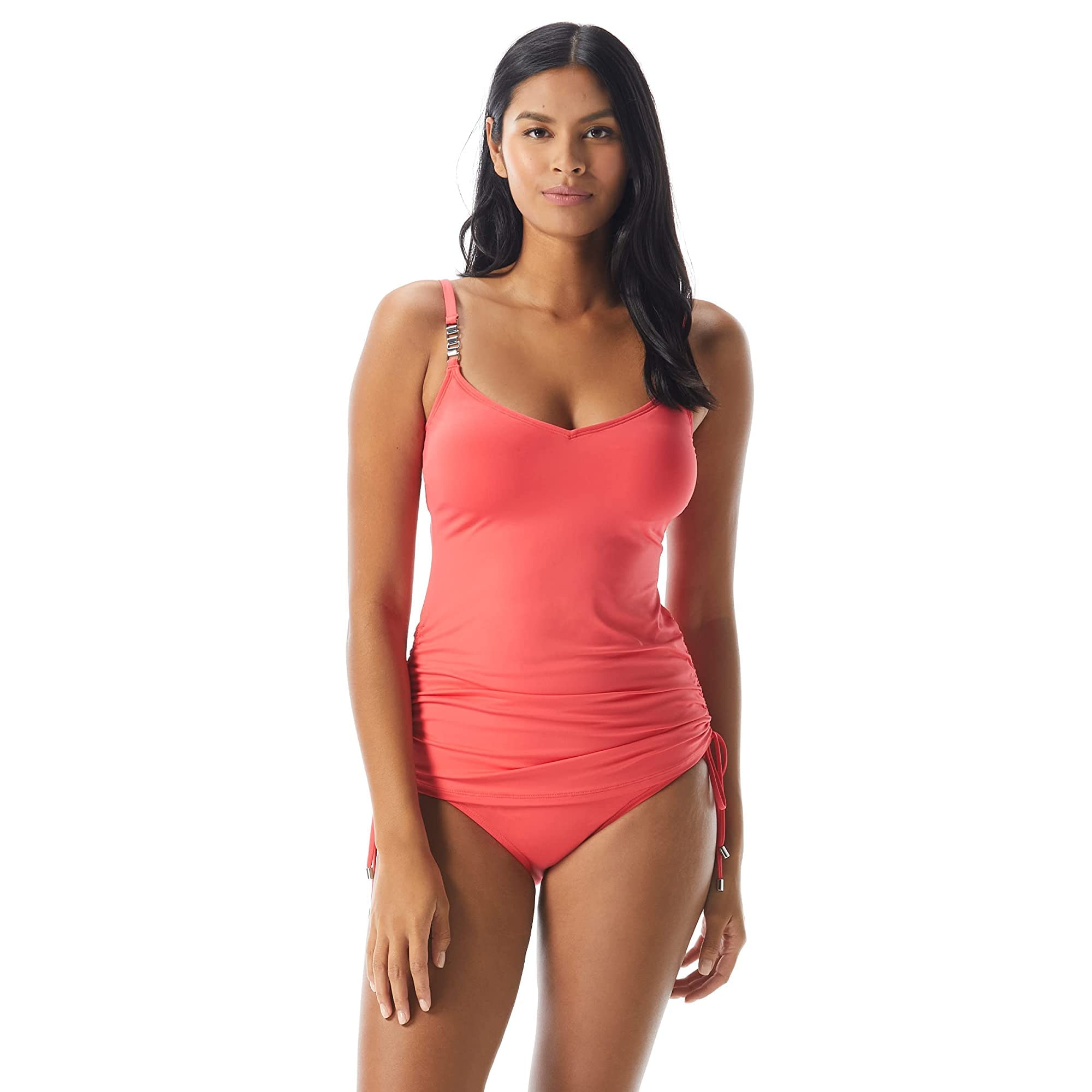 Coco Reef Marvel Bra Sized Shirred Side Underwire Tankini Top - Micro-Luxury Swimwear for Women | Perfect for Beach Vacations, Pool Parties & Summer Getaways