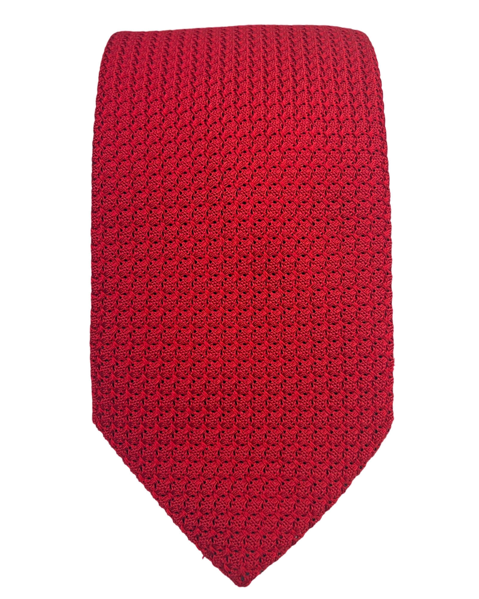 DÉCLIC Grenadine Silk Tie - Classic Red Woven Necktie for Men | Perfect for Weddings, Business Meetings & Formal Events