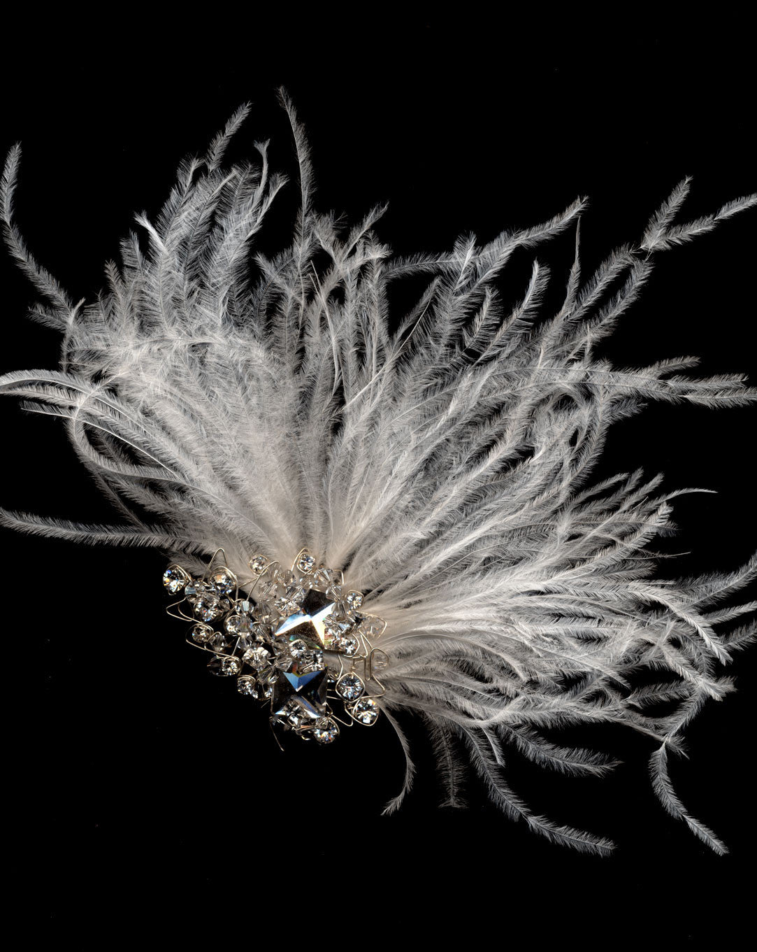 Elegant Crystal Feather Bridal Hair Comb - Sparkling Rhinestone Wedding Headpiece by Kezani Jadore | Perfect for Brides, Prom, Pageants & Special Occasions
