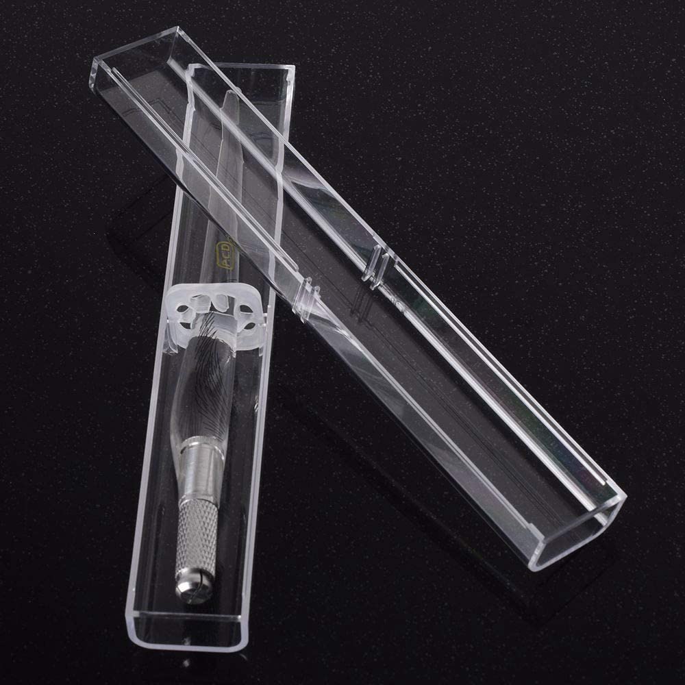 Ubersweet® Atomas 10Pcs Clear Microblading Pen Storage Box - Brow Tattoo Supplies Organizer for Eyebrow Pigment & Tools - Perfect for Salon, Spa & Tattoo Studio Display
