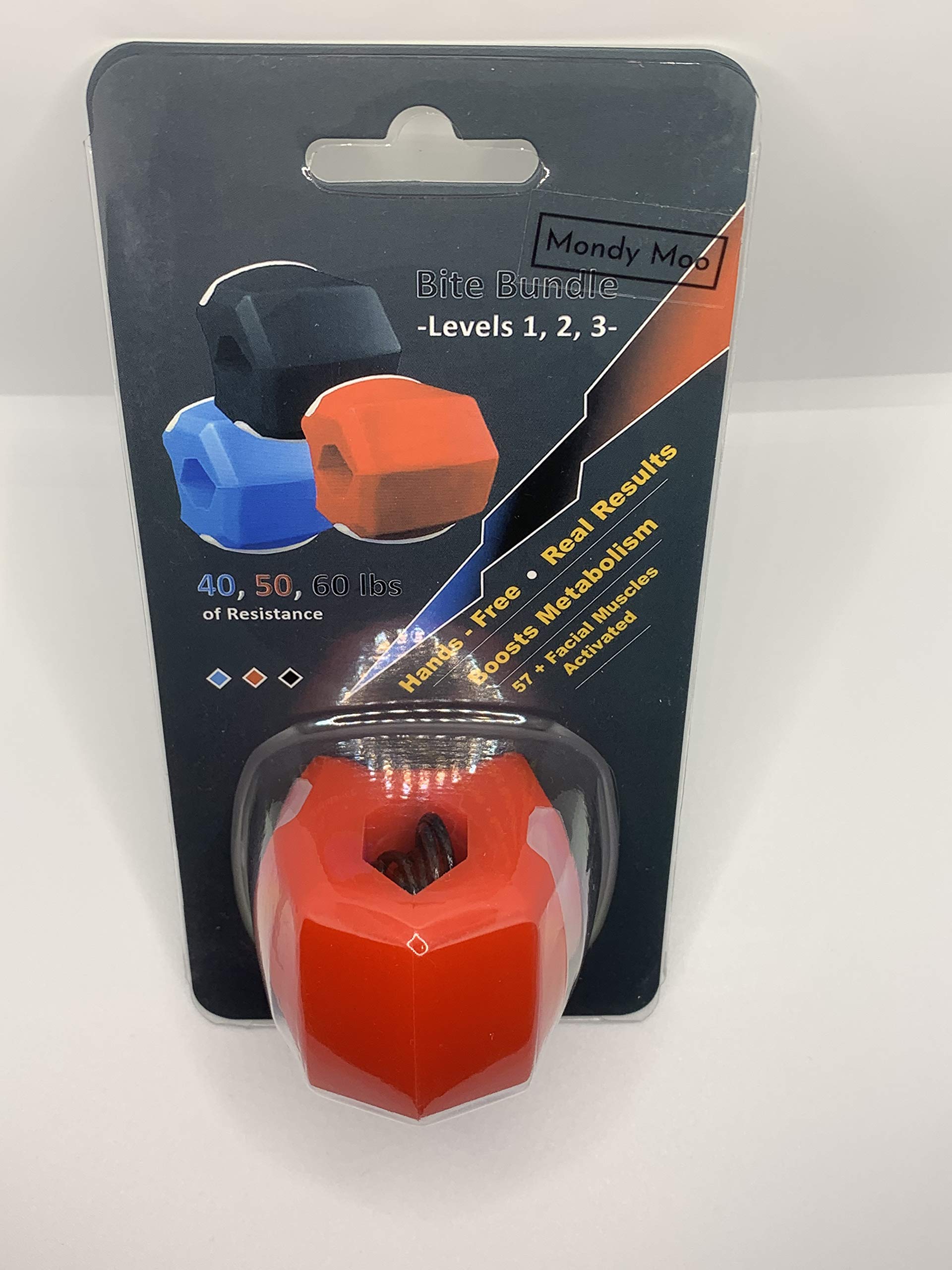 Mondy Moo Jaw Exerciser - Facial & Neck Toning Ball for Double Chin Reduction & TMJ Relief - Strengthen Jaw Muscles & Improve Oral Health - Perfect for Home Gym, Office Stress Relief & Fitness Training (Red)