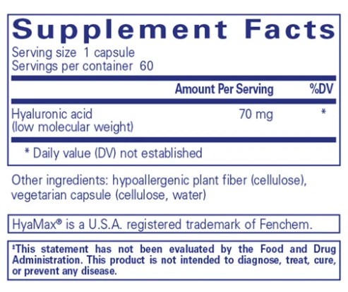 Best Hyaluronic Acid Supplement 60 Capsules - Supports Joint Health & Skin Hydration - Ideal for Daily Wellness & Anti-Aging Routine