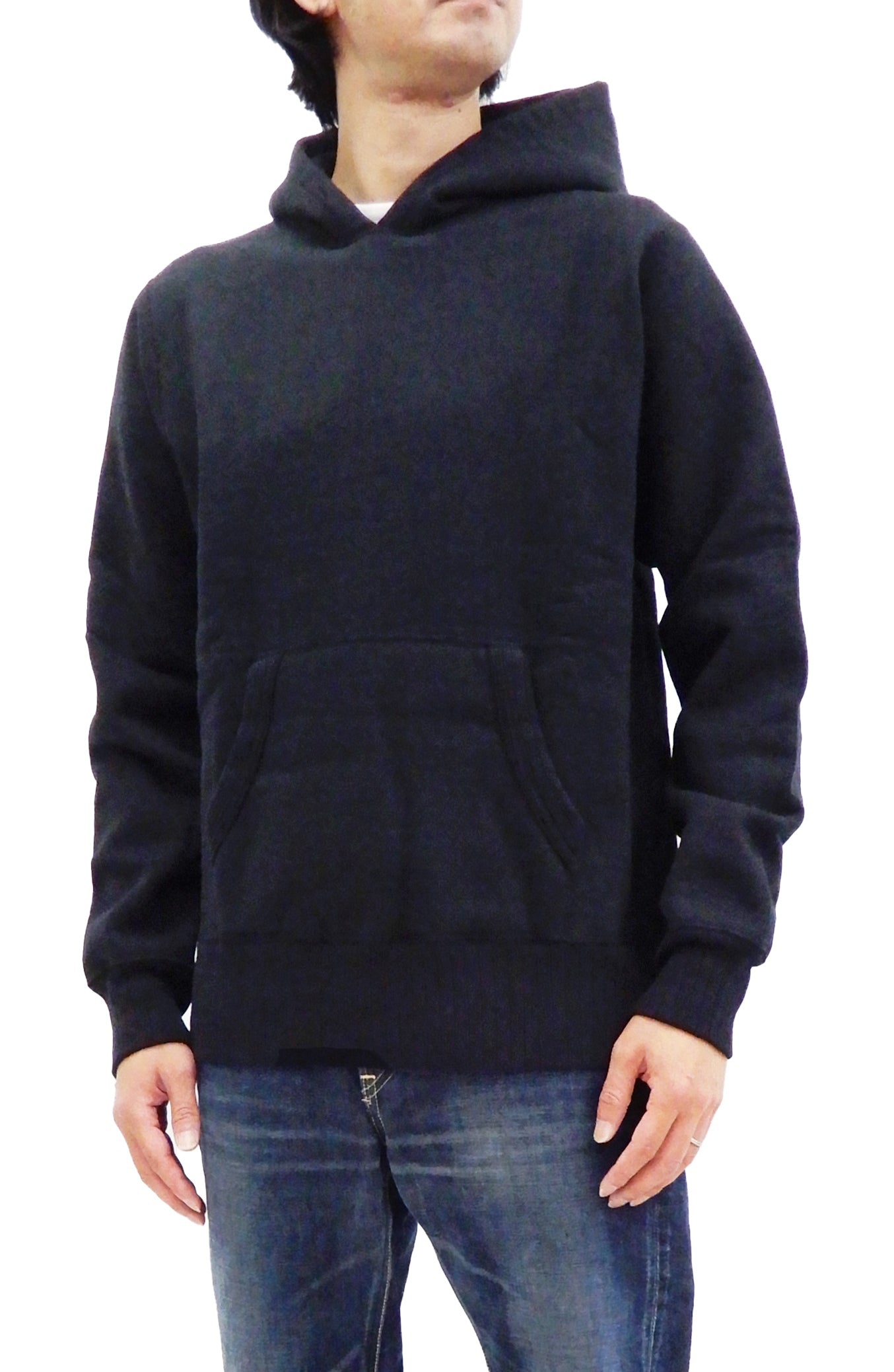 Whitesville Men's Plain Pullover Hoodie - Solid Color Hooded Sweatshirt WV67729 in Black | Casual Streetwear & Loungewear for Everyday Comfort