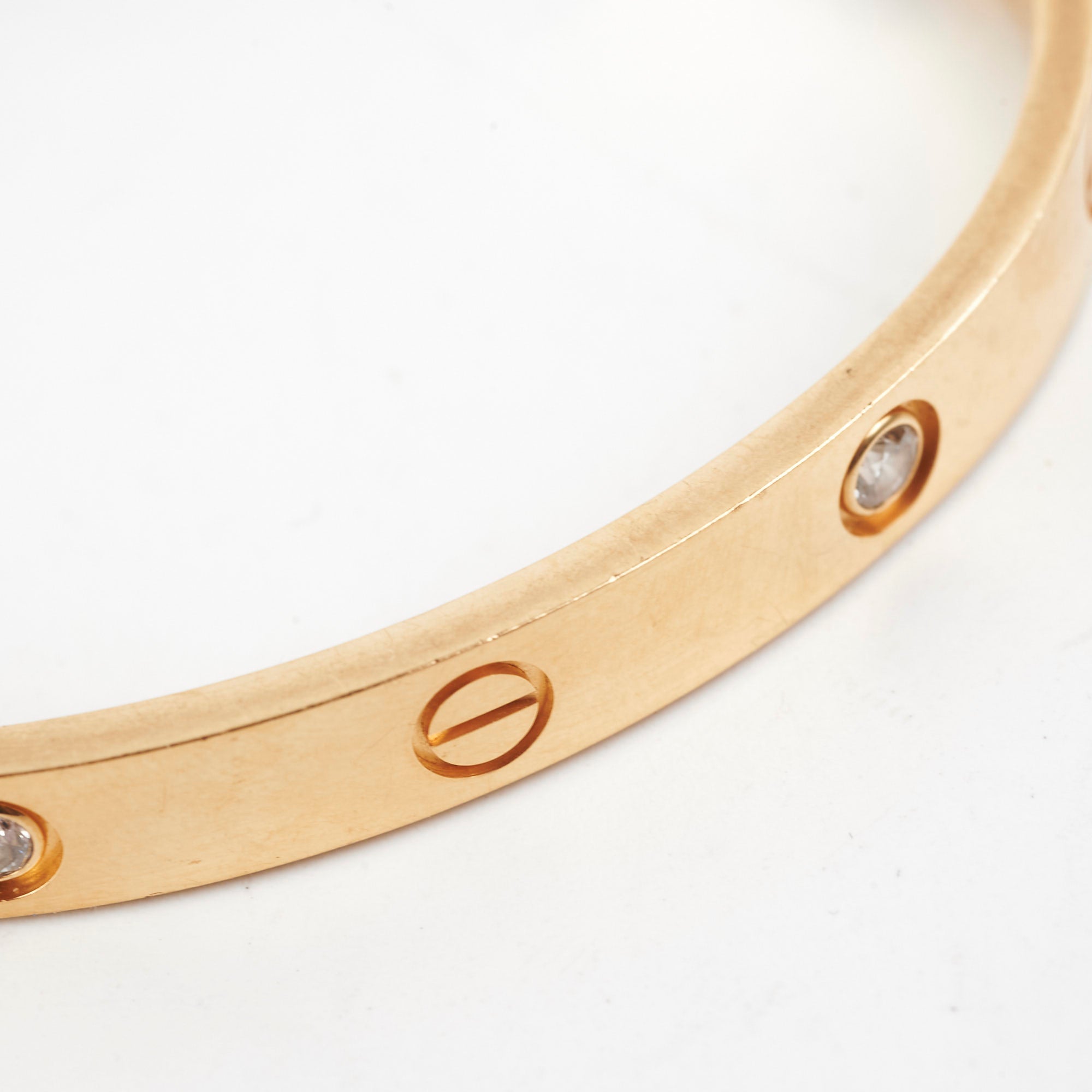 Cartier Love Bracelet with 4 Diamonds - 18K Yellow Gold Size 17 - Luxury Jewelry Gift for Women - Perfect for Anniversaries, Weddings & Special Occasions