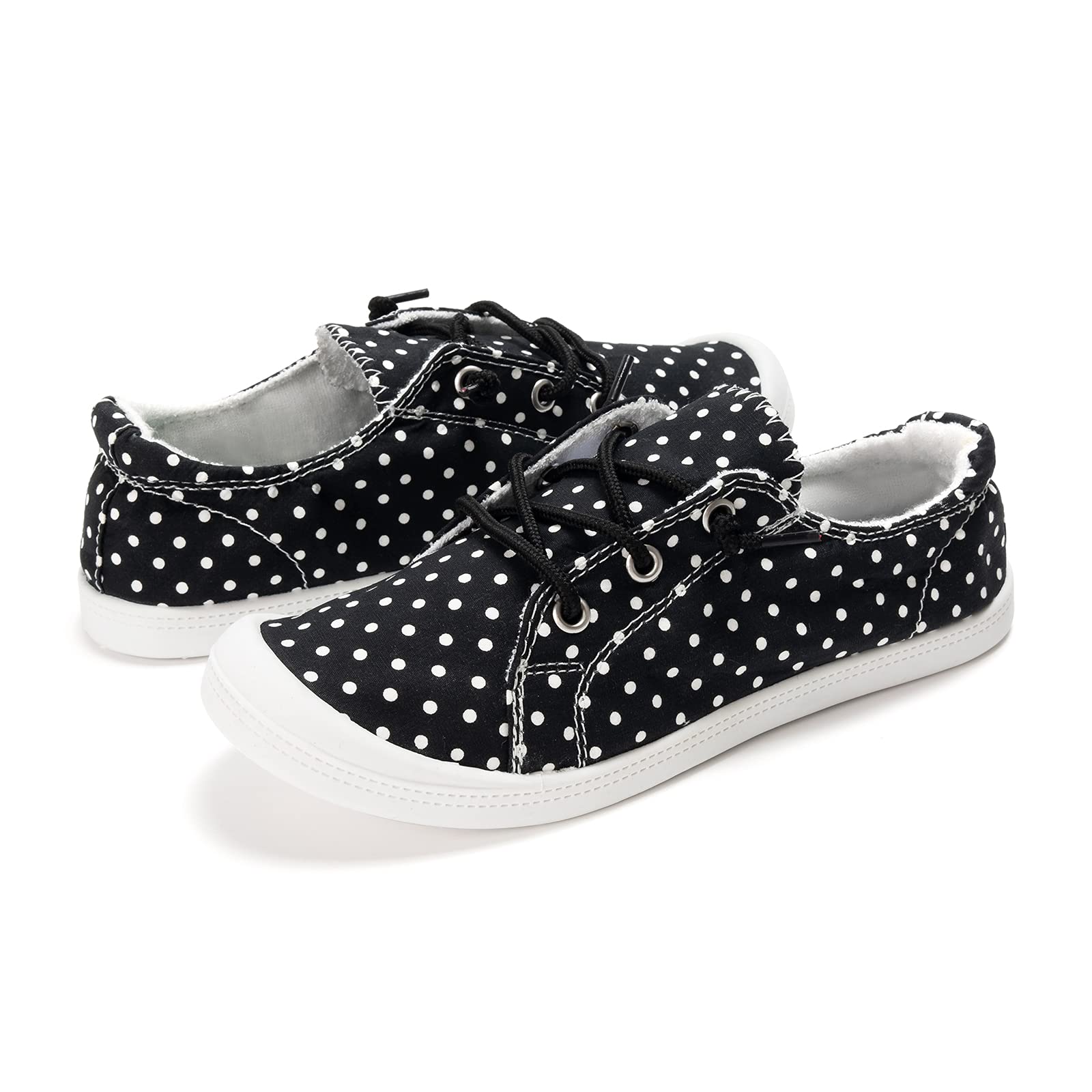 FUNKYMONKEY Women's Comfortable Low Top Canvas Slip-On Sneakers - Classic Casual Walking Shoes for Everyday Wear | Perfect for Work, Travel & Leisure Activities