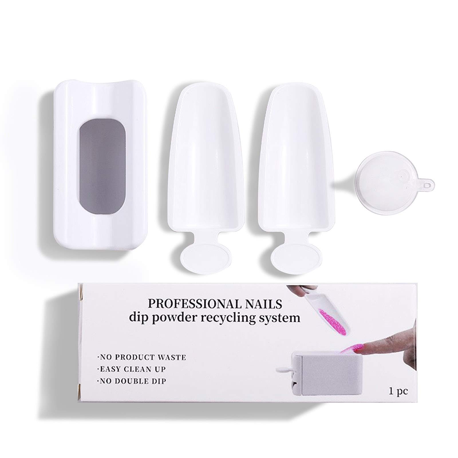 Ubersweet® Nail Brush & Powder Recycling Tray System - French Manicure Dust Collector with Soft Bristle Brushes for Professional Nail Art, Manicure & Pedicure Cleaning | Perfect for Salon, Home Use & DIY Nail Care