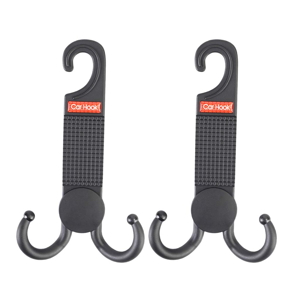 2-Pack Car Backpack Hanger Hooks - Heavy Duty Headrest Hooks for Vehicle Organizer, Grocery Bags & Travel Accessories - Perfect for Road Trips, Commuting & Shopping