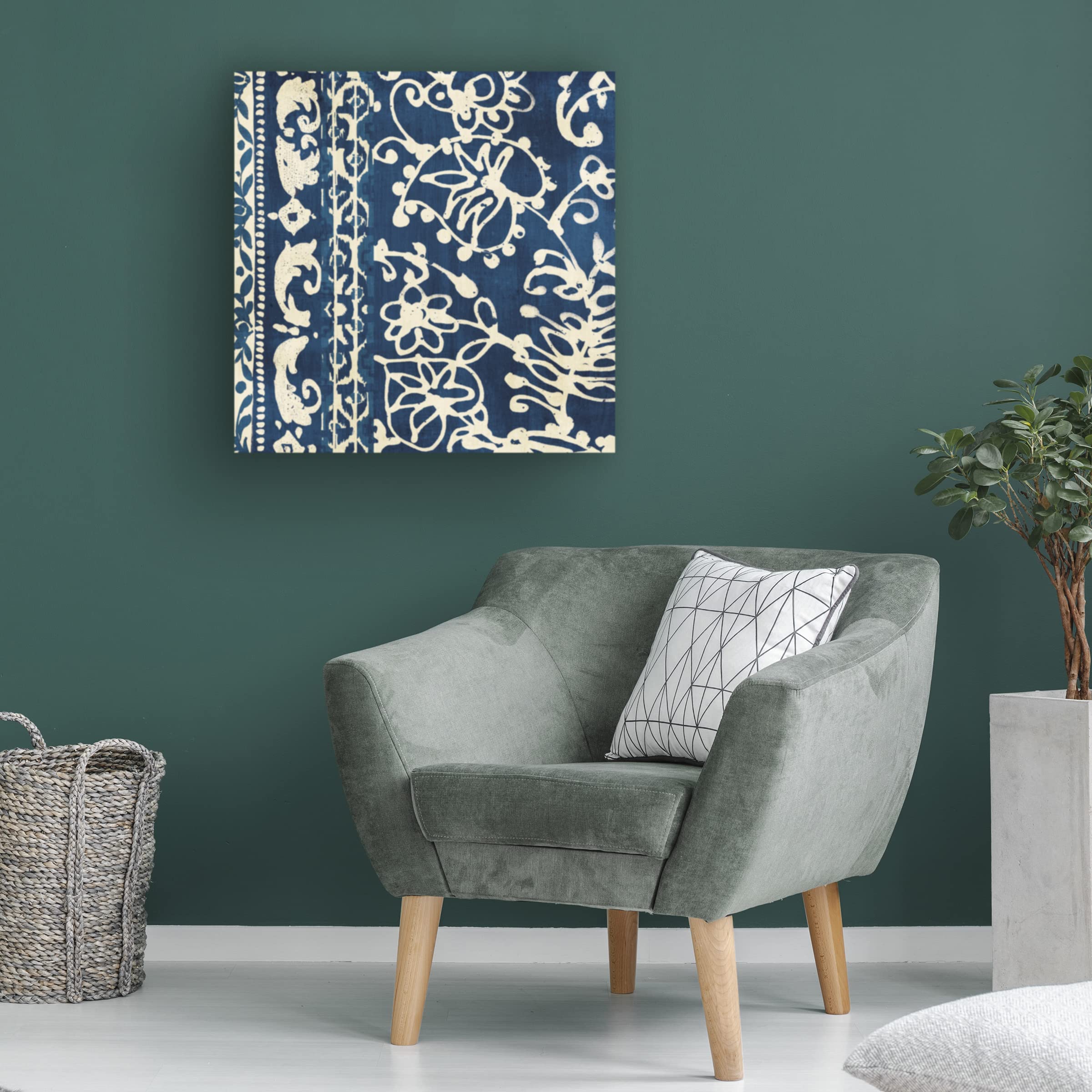 Bali Tapestry I Canvas Wall Art Print by Wild Apple - Tropical Bohemian Decor for Living Room, Bedroom & Office - Handmade Textured Artwork for Home & Commercial Spaces